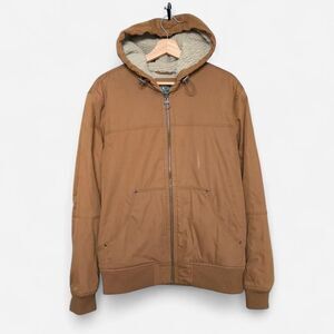 Y2K GH Bass brown Carhartt-style workwear jacket Sherpa lined heavyweight mens M